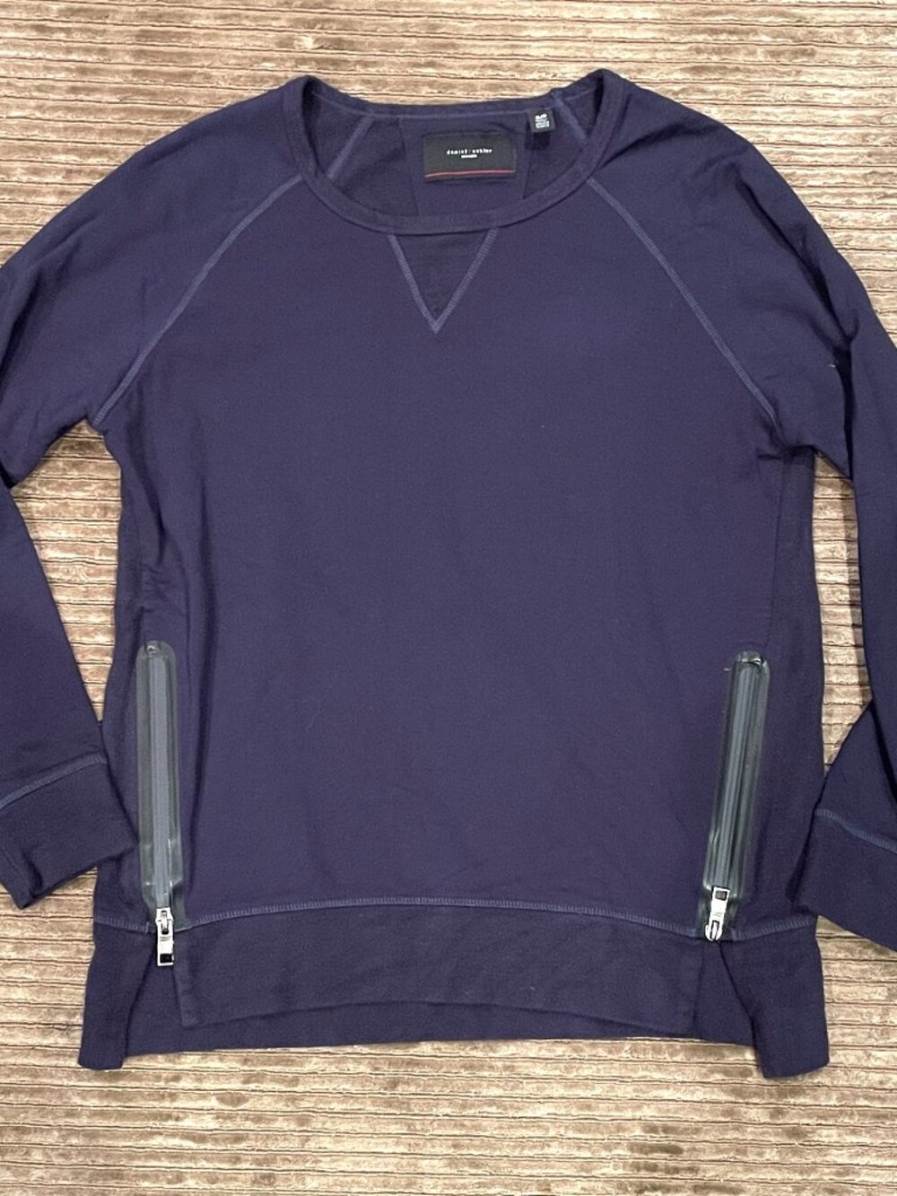Daniel Buchler Luxury Navy Blue Sweat Shirt Jersey-Small